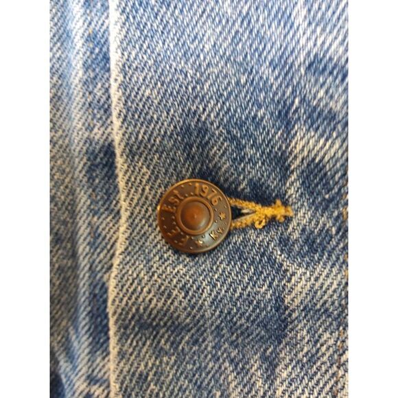 EST 1976 men's blue button front jean jacket with four front pockets - Picture 5 of 12